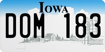IA license plate DOM183