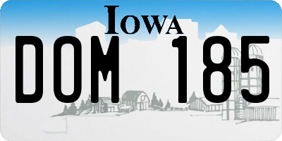 IA license plate DOM185