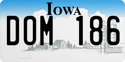 IA license plate DOM186