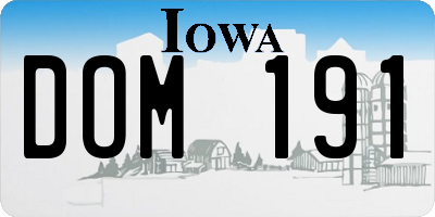 IA license plate DOM191