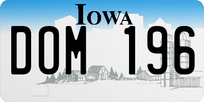 IA license plate DOM196