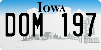 IA license plate DOM197