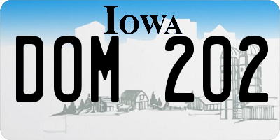 IA license plate DOM202