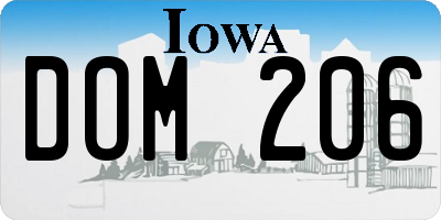 IA license plate DOM206
