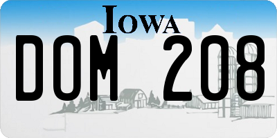 IA license plate DOM208