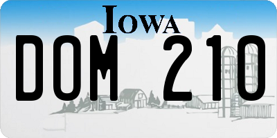 IA license plate DOM210
