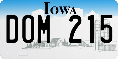 IA license plate DOM215