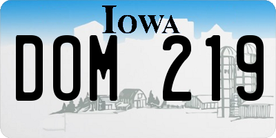 IA license plate DOM219