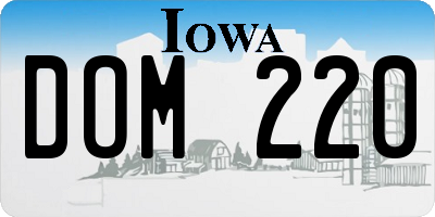 IA license plate DOM220