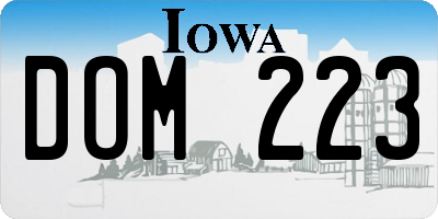 IA license plate DOM223