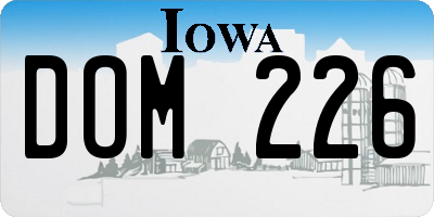 IA license plate DOM226