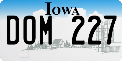 IA license plate DOM227