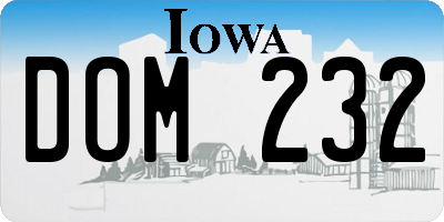 IA license plate DOM232