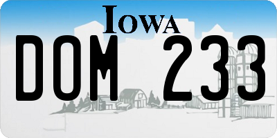 IA license plate DOM233