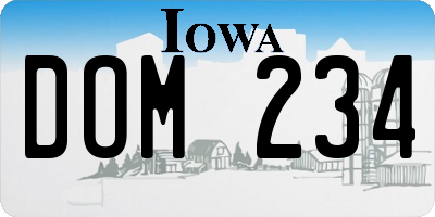 IA license plate DOM234