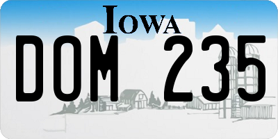 IA license plate DOM235