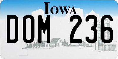 IA license plate DOM236