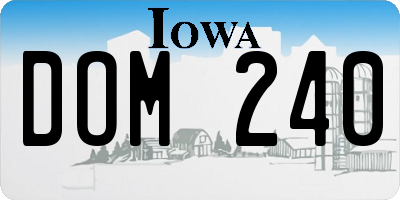 IA license plate DOM240