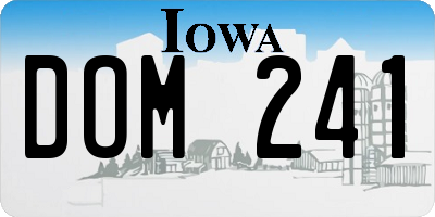 IA license plate DOM241