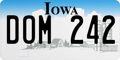 IA license plate DOM242