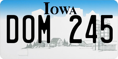 IA license plate DOM245
