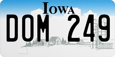 IA license plate DOM249