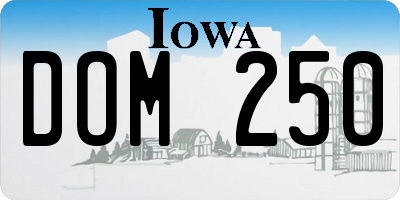 IA license plate DOM250
