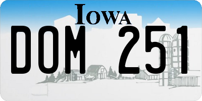 IA license plate DOM251