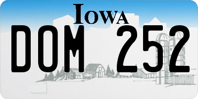 IA license plate DOM252