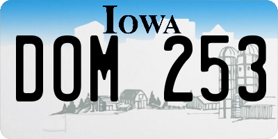 IA license plate DOM253