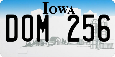 IA license plate DOM256