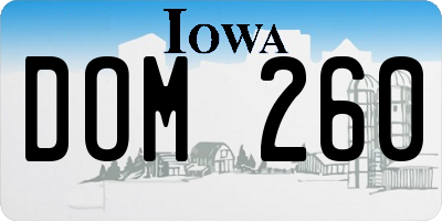 IA license plate DOM260