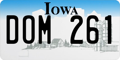 IA license plate DOM261