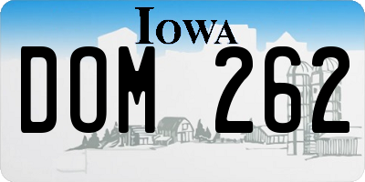 IA license plate DOM262