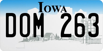 IA license plate DOM263