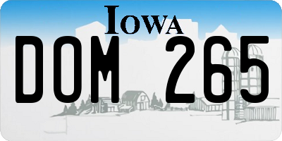 IA license plate DOM265
