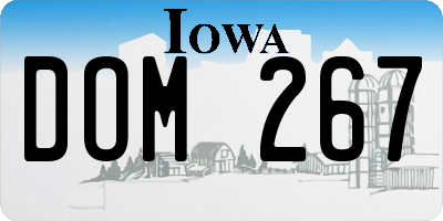 IA license plate DOM267