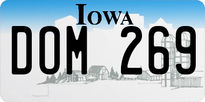 IA license plate DOM269