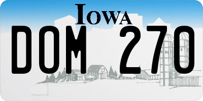 IA license plate DOM270