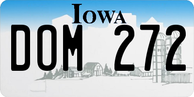 IA license plate DOM272