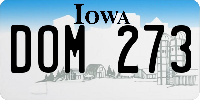 IA license plate DOM273