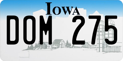 IA license plate DOM275