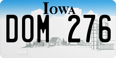 IA license plate DOM276