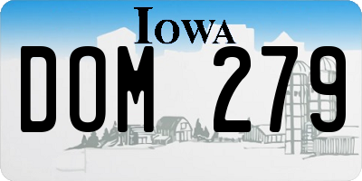 IA license plate DOM279