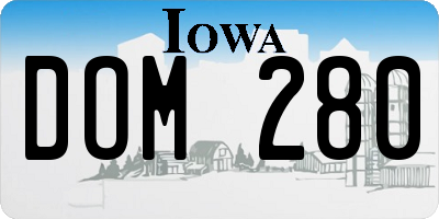 IA license plate DOM280