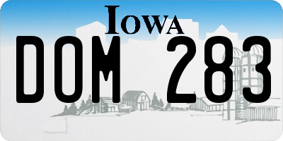 IA license plate DOM283