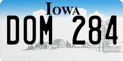 IA license plate DOM284