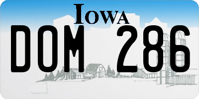IA license plate DOM286