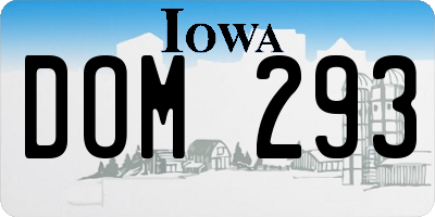 IA license plate DOM293