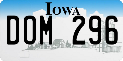 IA license plate DOM296